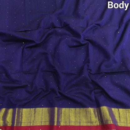 Royal blue pure mul cotton saree ns145-Neidhal