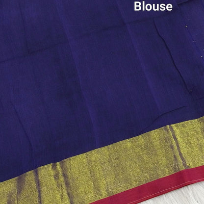 Royal blue pure mul cotton saree ns145-Neidhal