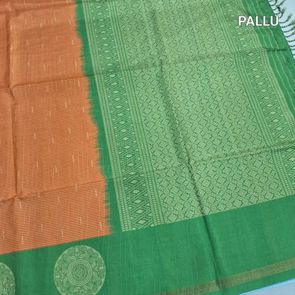 Rust orange fancy chappa silk saree ns217-Neidhal