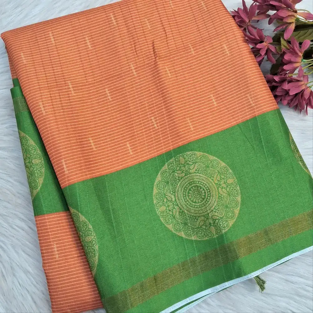 Rust orange fancy chappa silk saree ns217-Neidhal