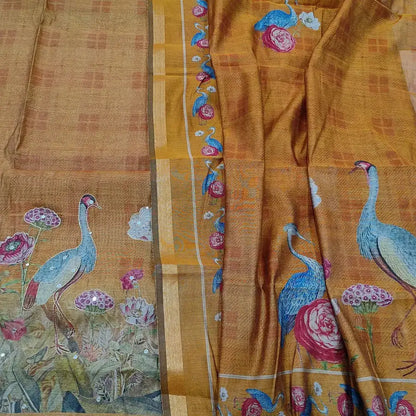 Rust orange soft silk cotton salwar material ap252133-Neidhal