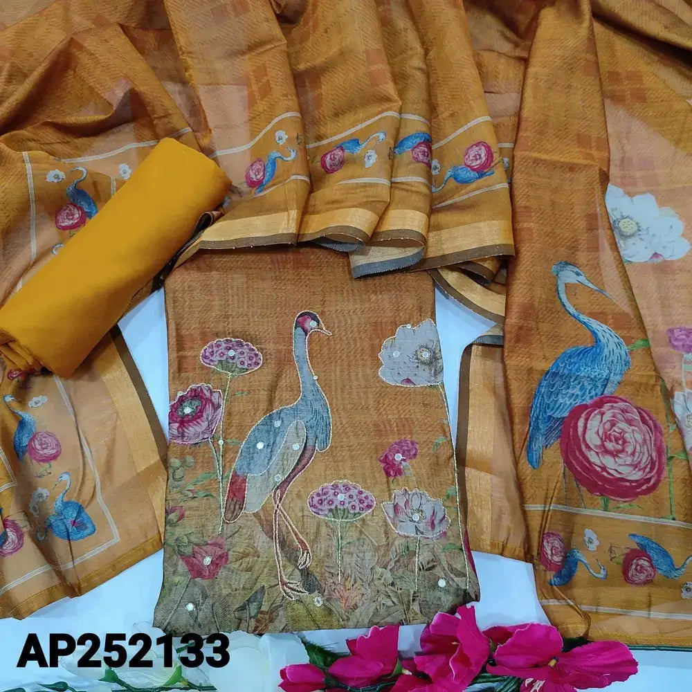 Rust orange soft silk cotton salwar material ap252133-Neidhal