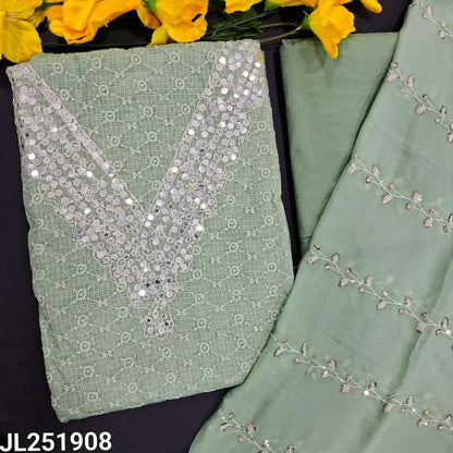 Sage green fancy kota silk cotton salwar material jl251908-Neidhal
