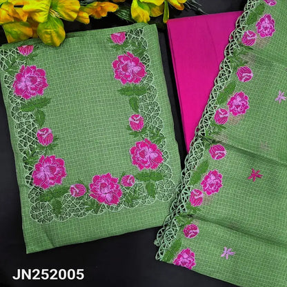 Sage green fancy kota silk cotton salwar material jn252005-Neidhal