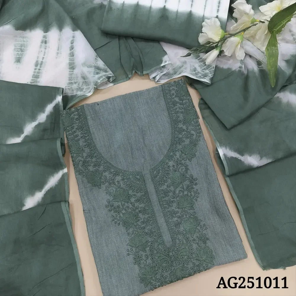 Sage green handloom cotton salwar material ag251011-Neidhal