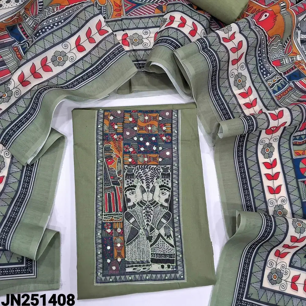 Sage green pure cotton salwar material jn251408-Neidhal