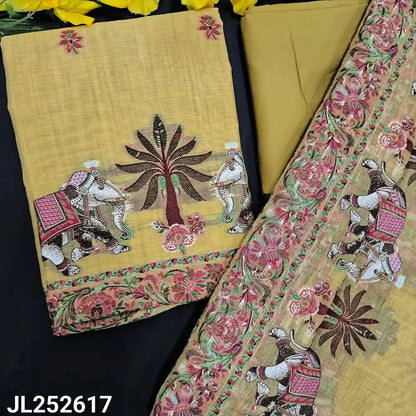 Sandal yellow silk cotton salwar material jl252617-Neidhal