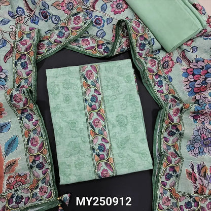 Sea green digital printed linen salwar material my250912-Neidhal