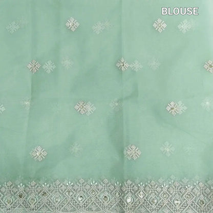 Sea green fancy organza saree ns210-Neidhal