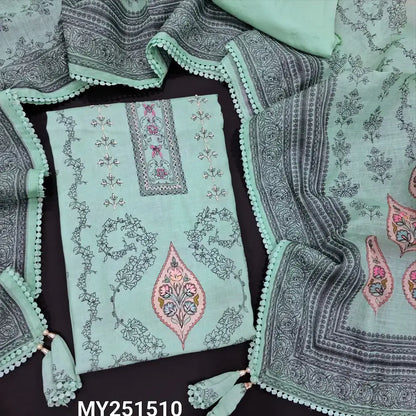 Sea green karachi linen salwar material my251510-Neidhal