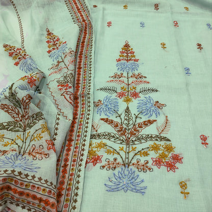 Sea green linen salwar material mr252901-Neidhal