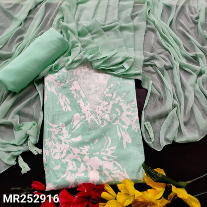 Sea green printed pure cotton salwar material mr252916-Neidhal