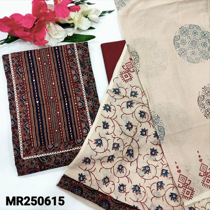 Shop Maroon Block Printed Soft Cotton Salwar Material | Neidhal