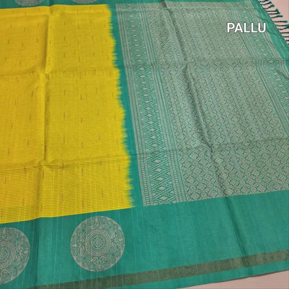 Sunshine yellow fancy chappa silk saree ns193-Neidhal