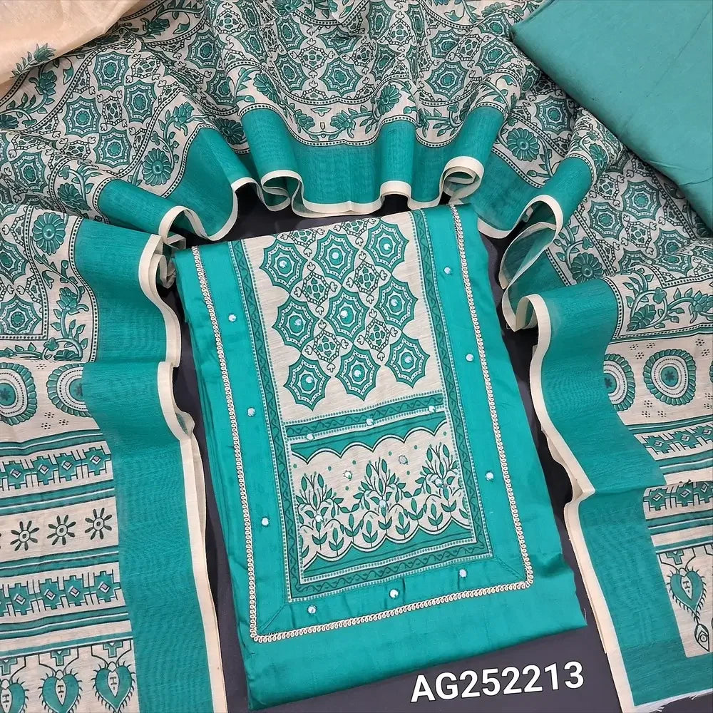Teal blue jam cotton salwar material ag252213 Neidhal