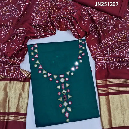 Teal blue satin cotton salwar material jn251207-Neidhal