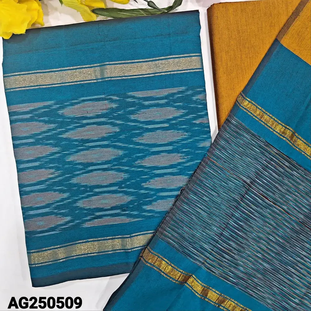 Teal blue blue silk cotton salwar material ag250509-Neidhal