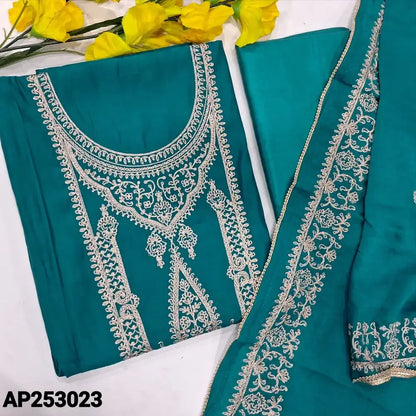 Teal blue soft silk cotton salwar material ap253023-Neidhal