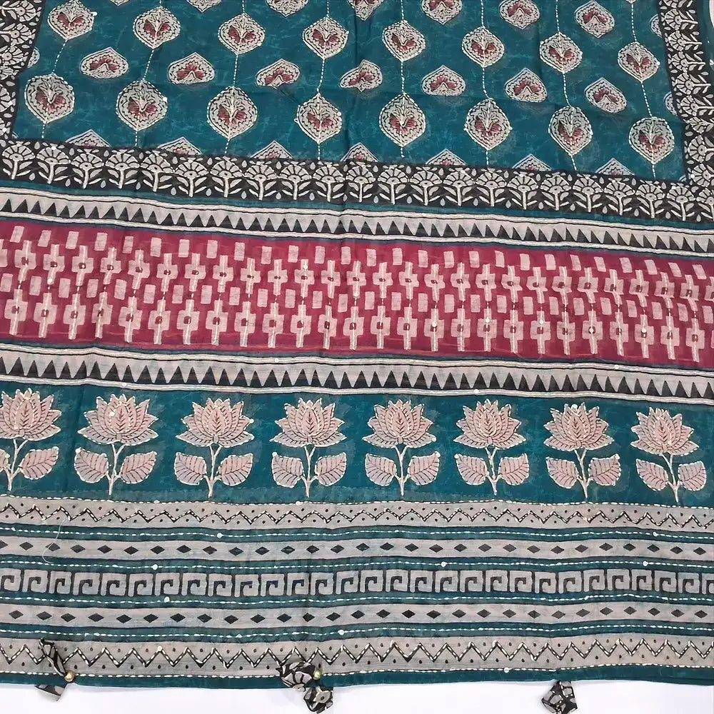 Teal green digital printed silk cotton salwar material jl252711-Neidhal