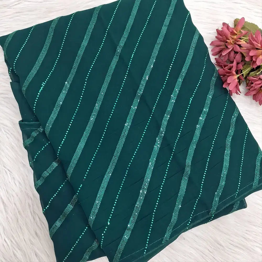 Teal green georgette saree ws1078-Neidhal