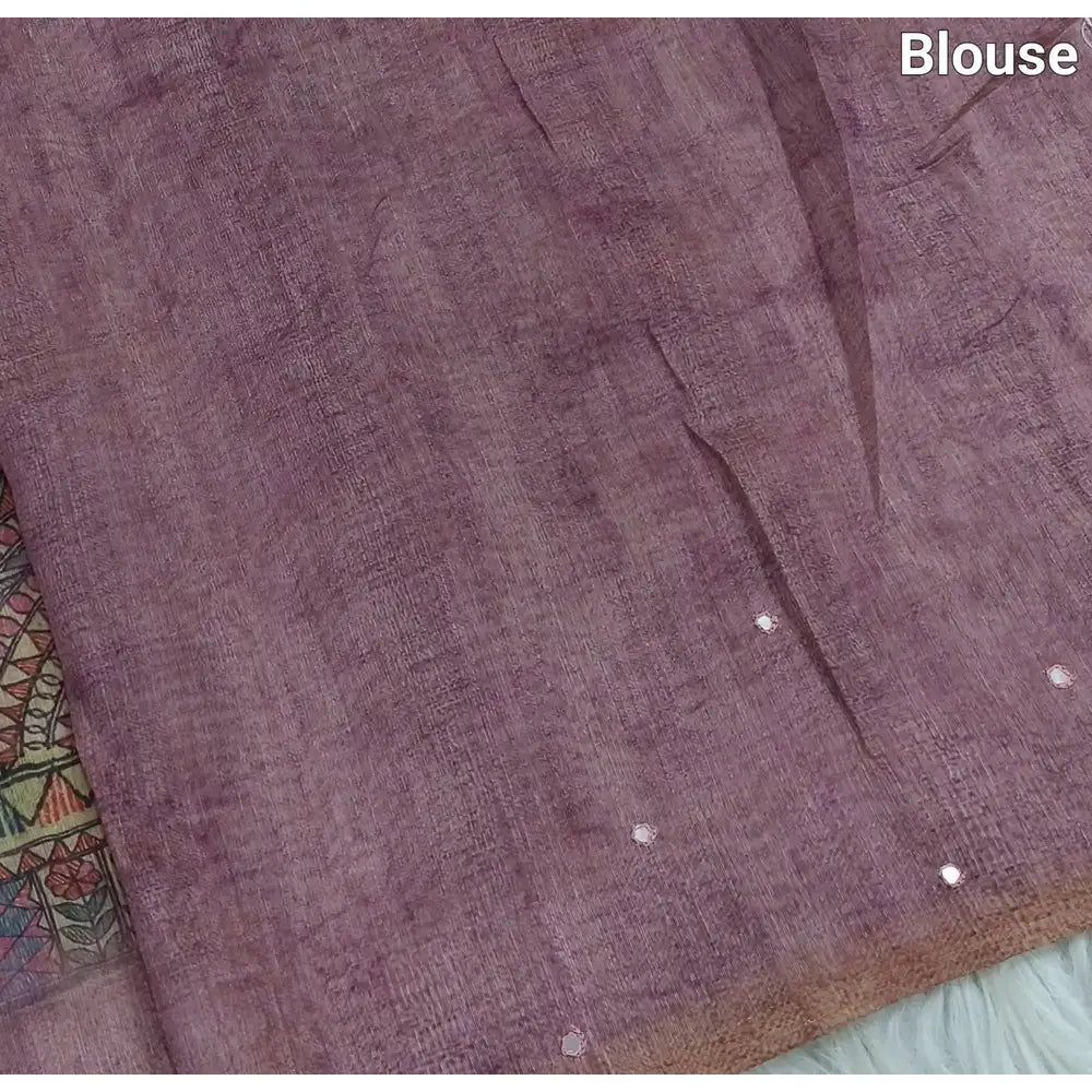 Teal green pink slub silk cotton saree ns118-Neidhal