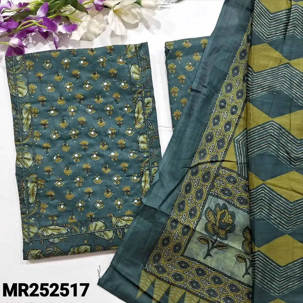 Teal green printed cotton salwar material mr252517-Neidhal