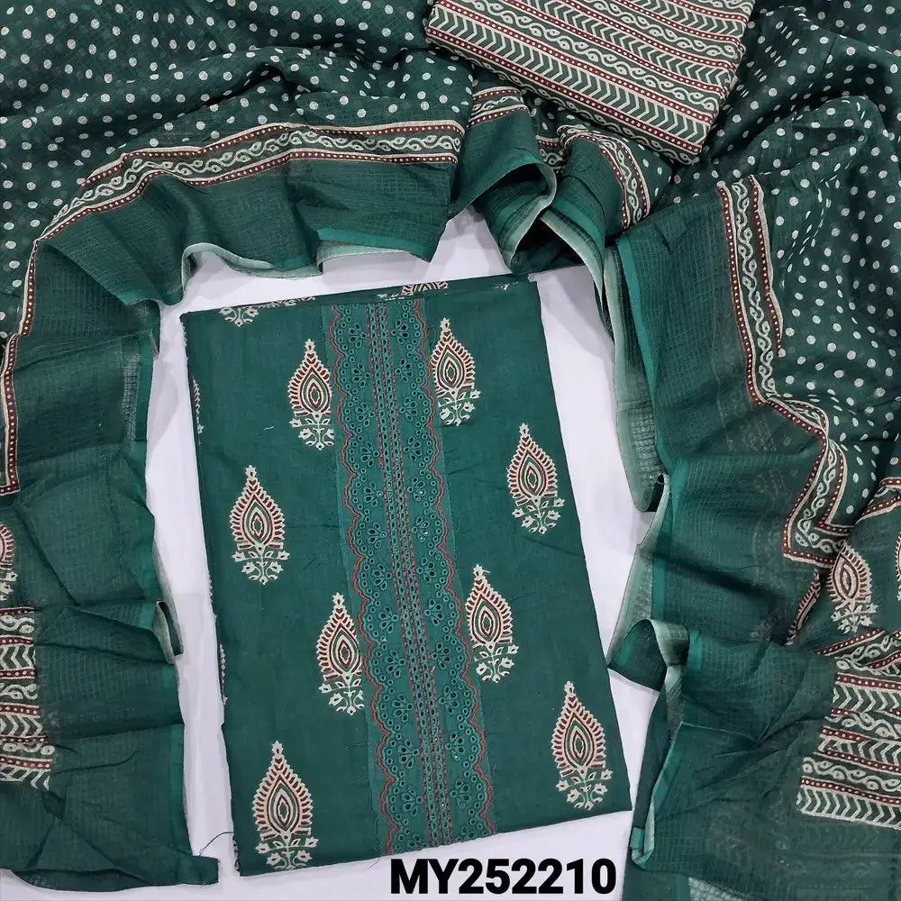 Teal green printed soft cotton salwar material my252210-Neidhal