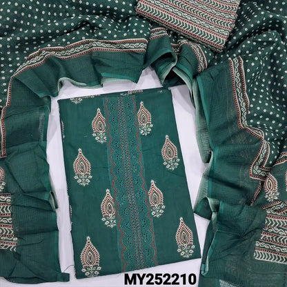 Teal green printed soft cotton salwar material my252210-Neidhal