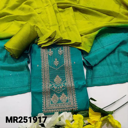 Turquoise blue fancy silk cotton salwar material mr251917-Neidhal