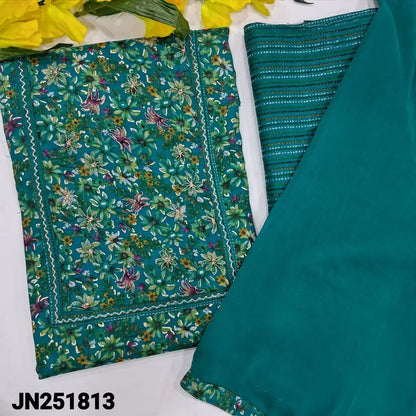 Turquoise blue floral printed liquid fabric salwar material jn251813-Neidhal