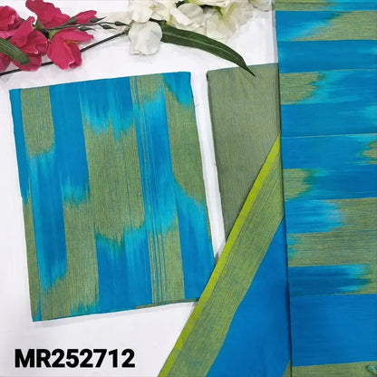 Turquoise blue green ikat woven handloom cotton salwar material mr252712-Neidhal