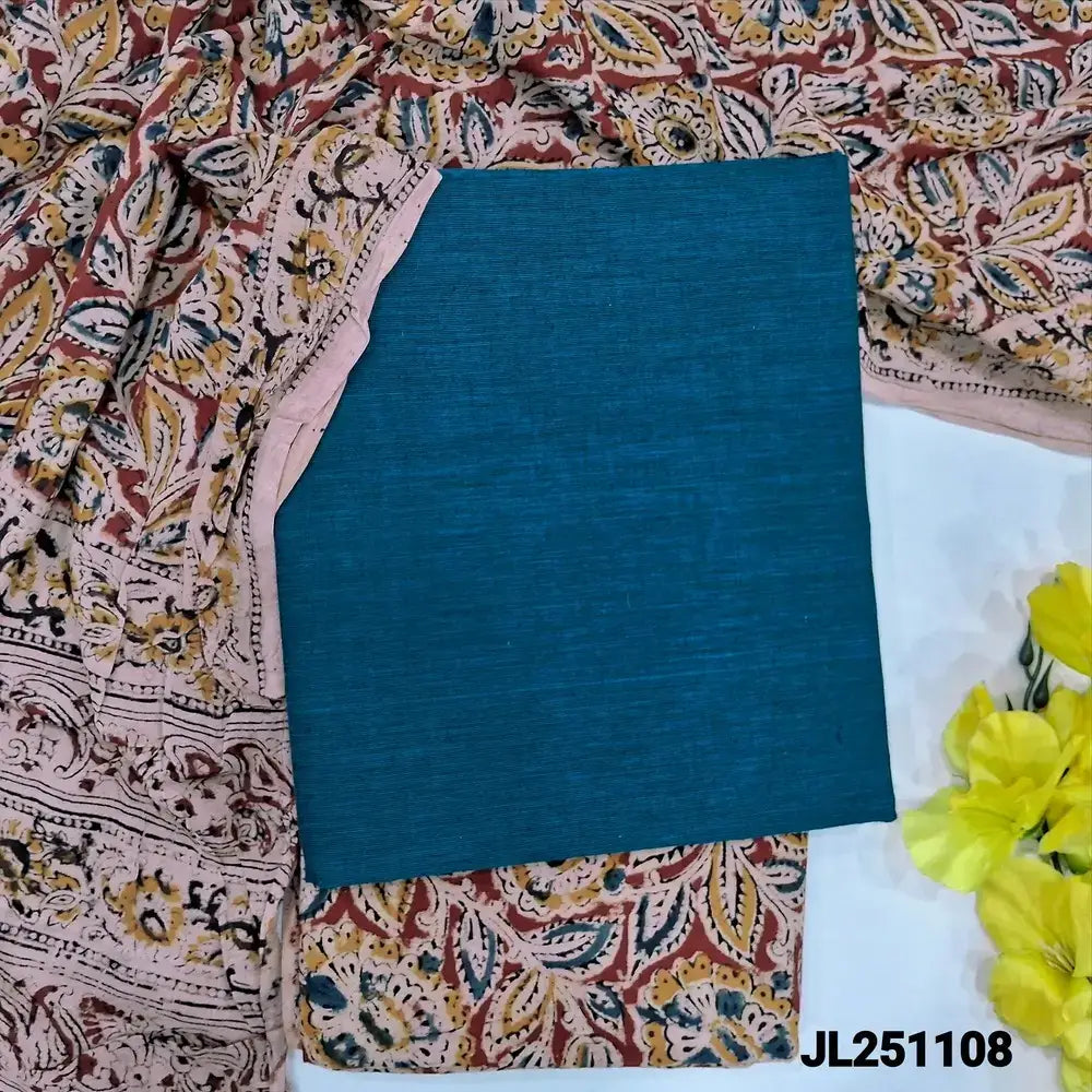 Turquoise blue premium handloom cotton salwar material jl251108-Neidhal