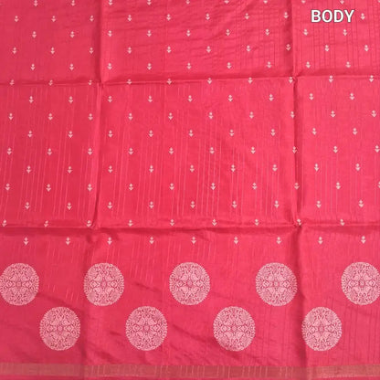 Turquoise blue printed chappa silk saree ns232-Neidhal