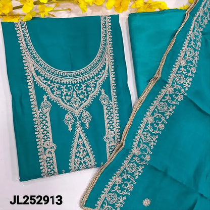 Turquoise blue silk cotton salwar material jl252913-Neidhal