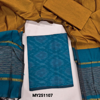 Turquoise blue silk cotton salwar material my251107-Neidhal