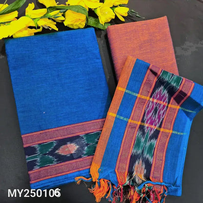 Turquoise blue south handloom cotton salwar material my250106-Neidhal