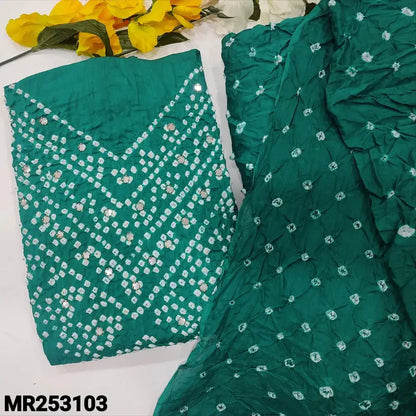 Turquoise green bandhini cotton salwar material mr253103-Neidal