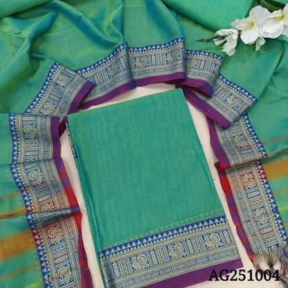 Turquoise green designer mul chanderi salwar material ag251004-Neidhal