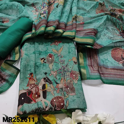 Turquoise green digital printed silk cotton salwar material mr252611-Neidhal