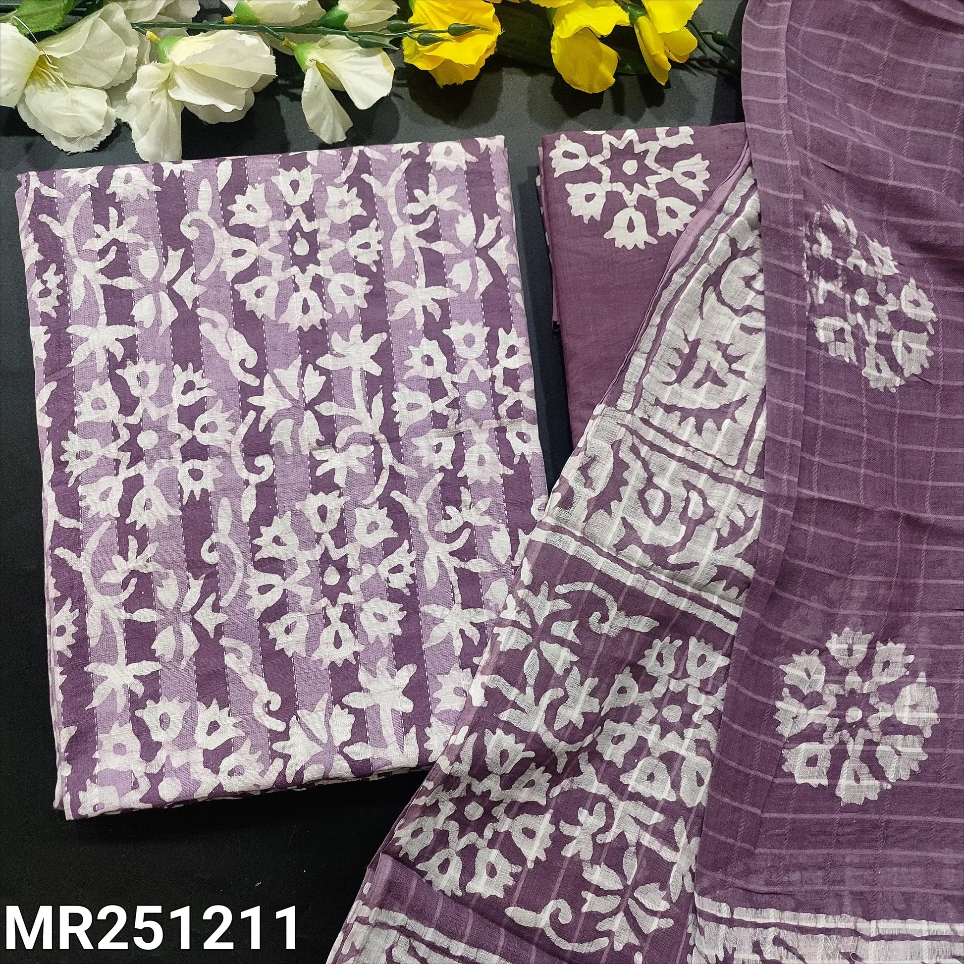 Turquoise green original wax batik kantha cotton salwar material mr251212-Neidhal