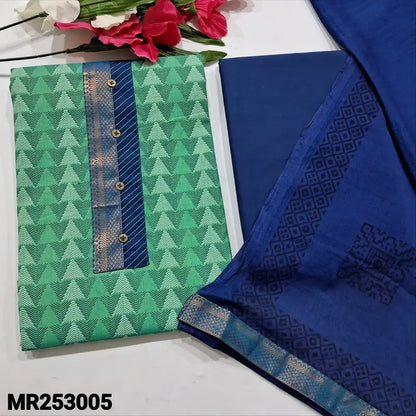 Turquoise green printed handloom cotton salwar material mr253005-Neidhal
