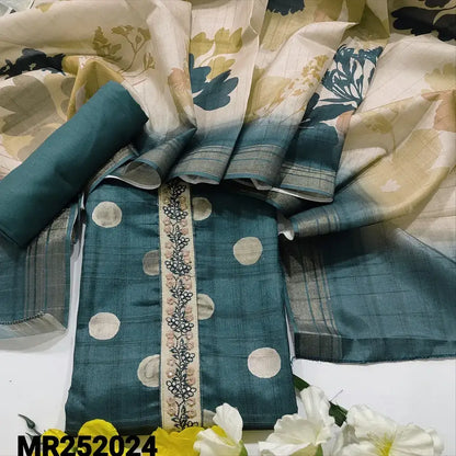 Turquoise green semi gicha salwar material mr252024-Neidhal