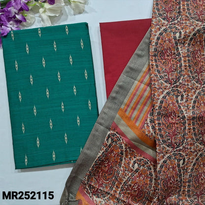 Turquoise green slub silk cotton salwar material mr252115-Neidhal