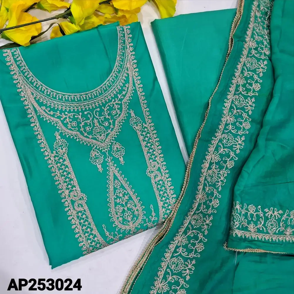 Turquoise green soft silk cotton salwar material ap253024-Neidhal