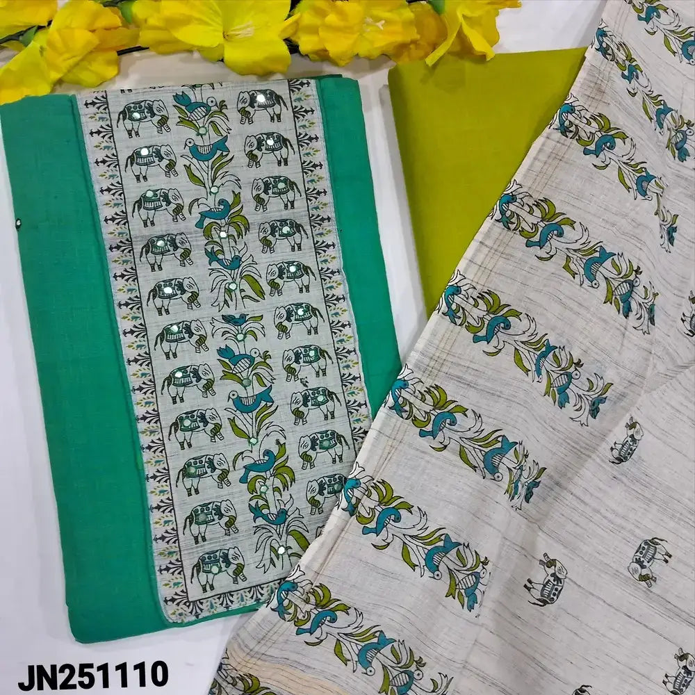 turquoise green south handloom cotton salwar material jn251110-Neidhal