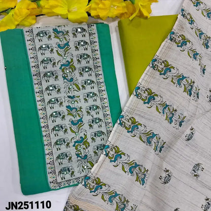turquoise green south handloom cotton salwar material jn251110-Neidhal
