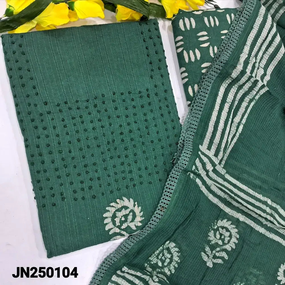 Turquoise green wax batik jakard cotton salwar material jn250104-Neidhal