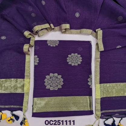 violet pure linen salwar material OC251111-Neidhal