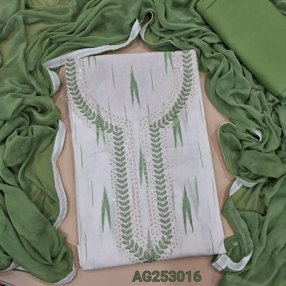 White base ikat woven soft cotton salwar material ag253016 Neidhal