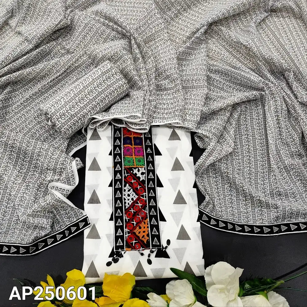 White designer printed cotton salwar material ap250601-Neidhal